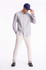 Camisa Xadrez Twins Classic Italian Cinza
