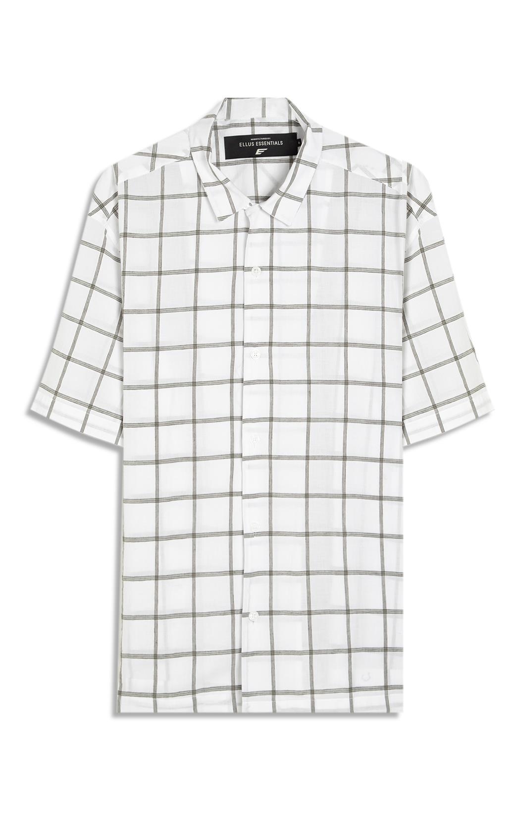 Camisa Xadrez Voil Plaid Overshirt Branco