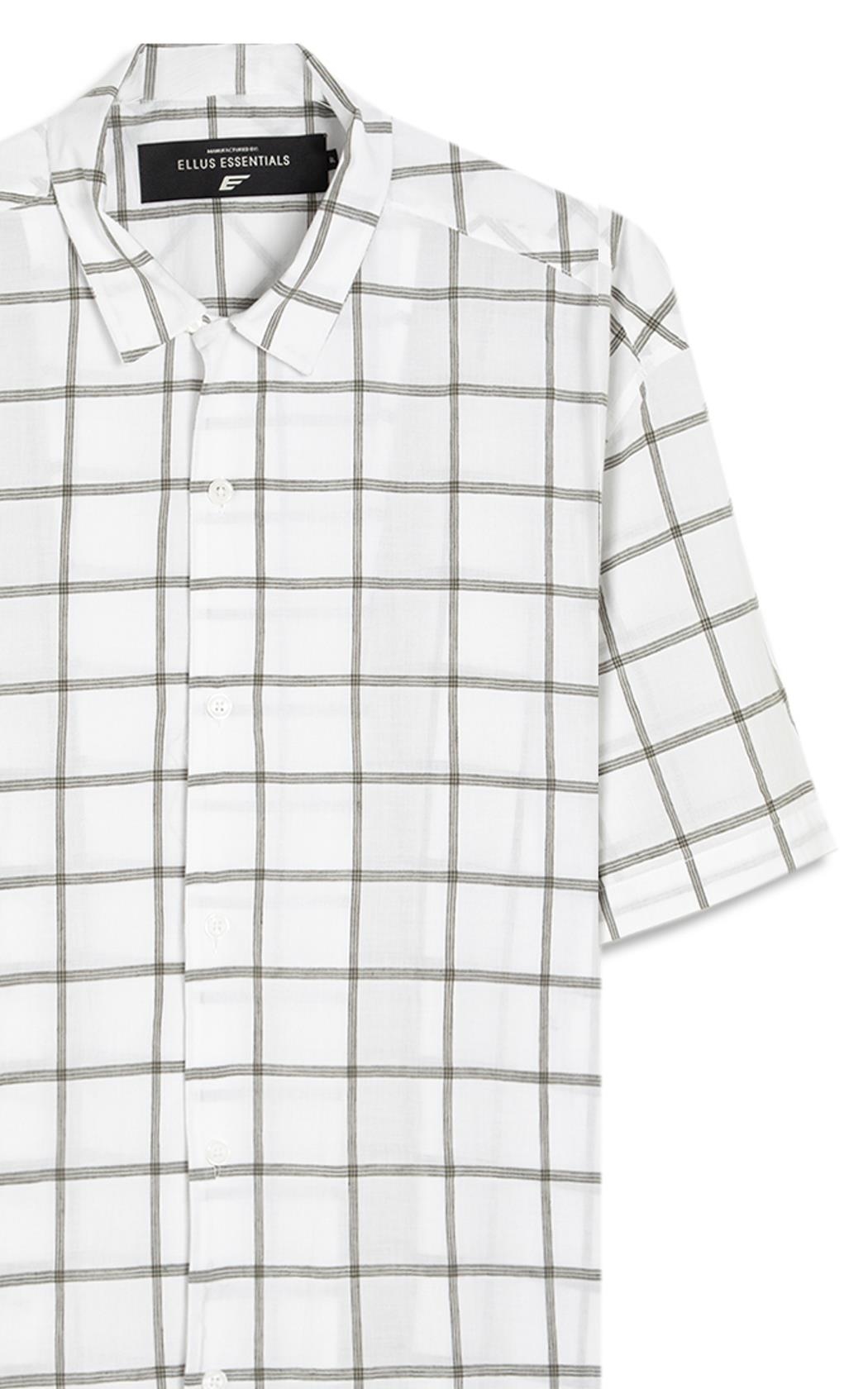 Camisa Xadrez Voil Plaid Overshirt Branco