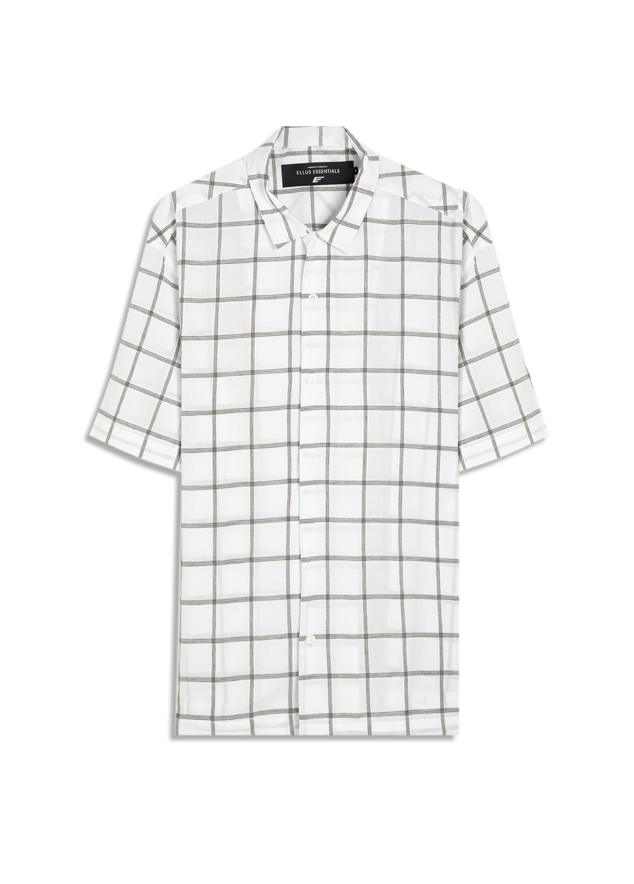 Camisa Xadrez Voil Plaid Overshirt Branco