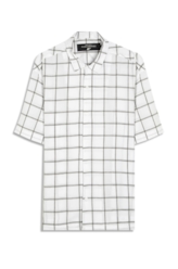 Camisa Xadrez Voil Plaid Overshirt Branco