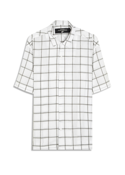 Camisa Xadrez Voil Plaid Overshirt Branco
