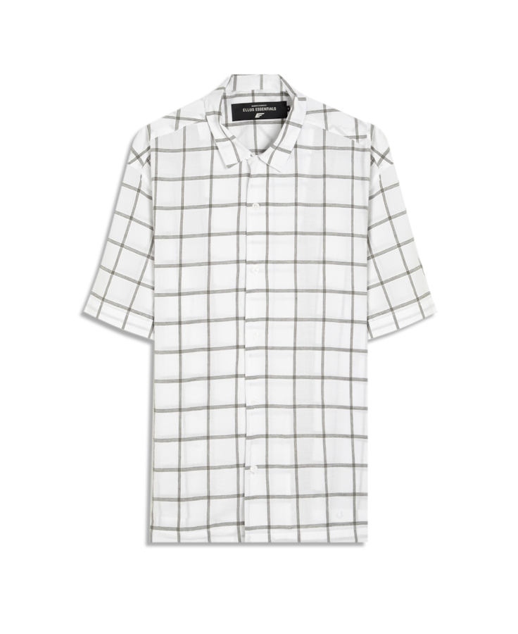 Camisa Xadrez Voil Plaid Overshirt Branco