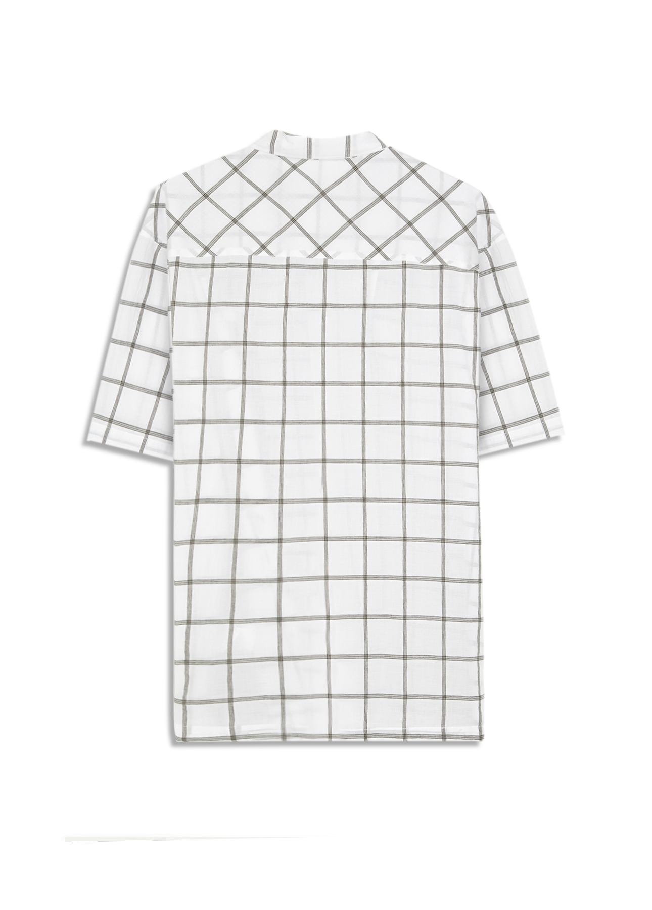 Camisa Xadrez Voil Plaid Overshirt Branco