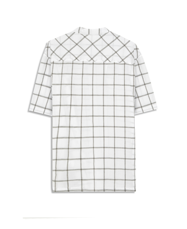Camisa Xadrez Voil Plaid Overshirt Branco