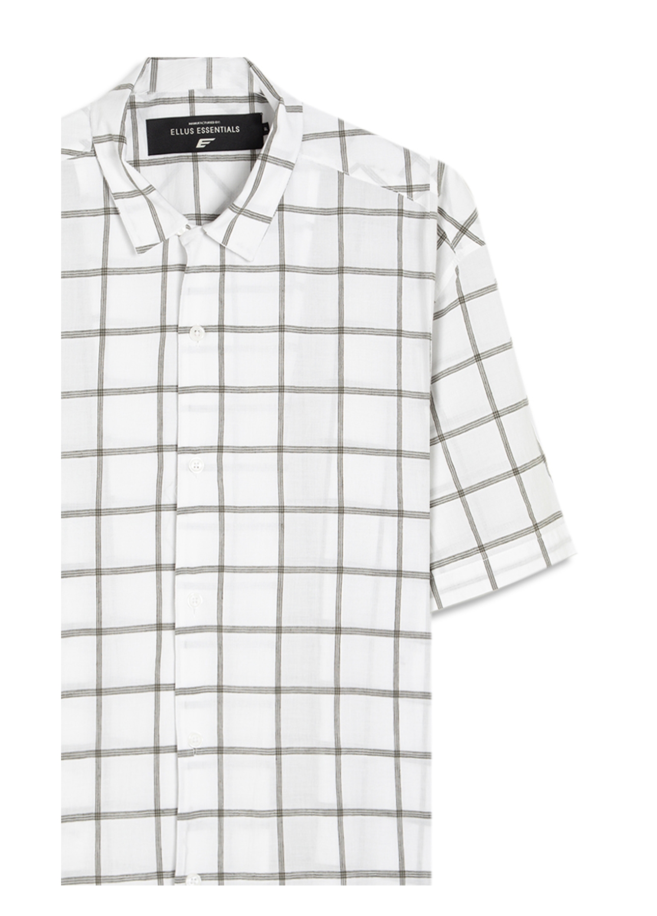 Camisa Xadrez Voil Plaid Overshirt Branco