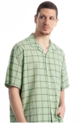 Camisa Xadrez Voil Plaid Overshirt Verde