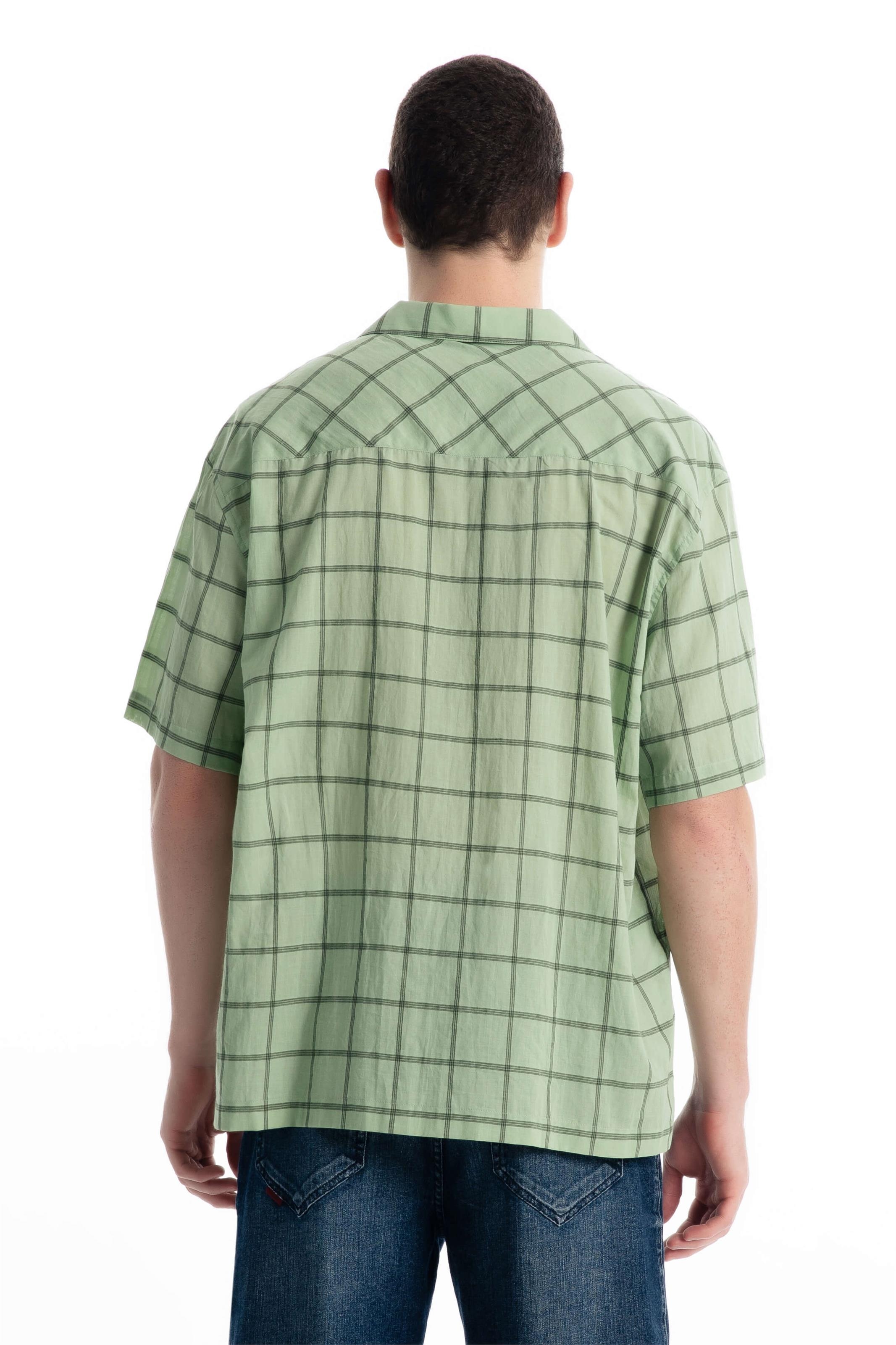 Camisa Xadrez Voil Plaid Overshirt Verde