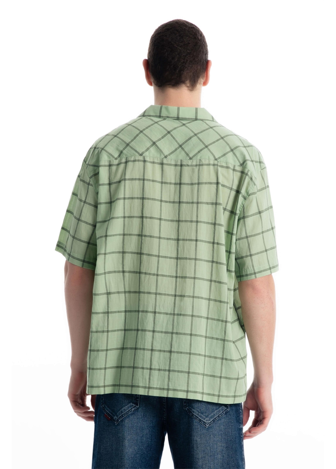 Camisa Xadrez Voil Plaid Overshirt Verde