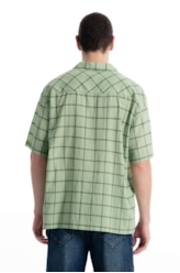 Camisa Xadrez Voil Plaid Overshirt Verde