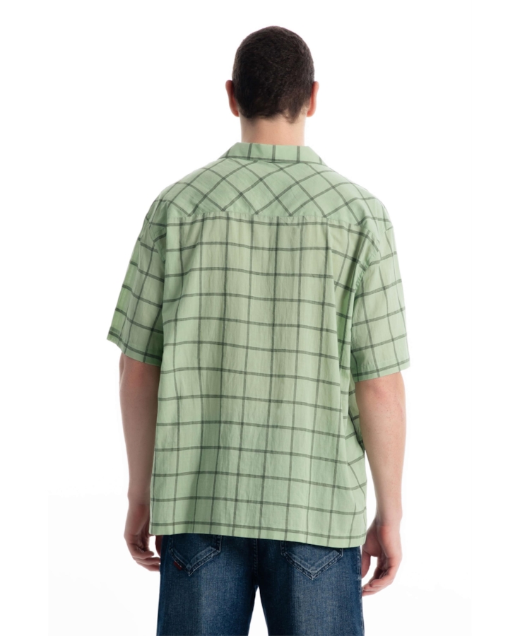Camisa Xadrez Voil Plaid Overshirt Verde
