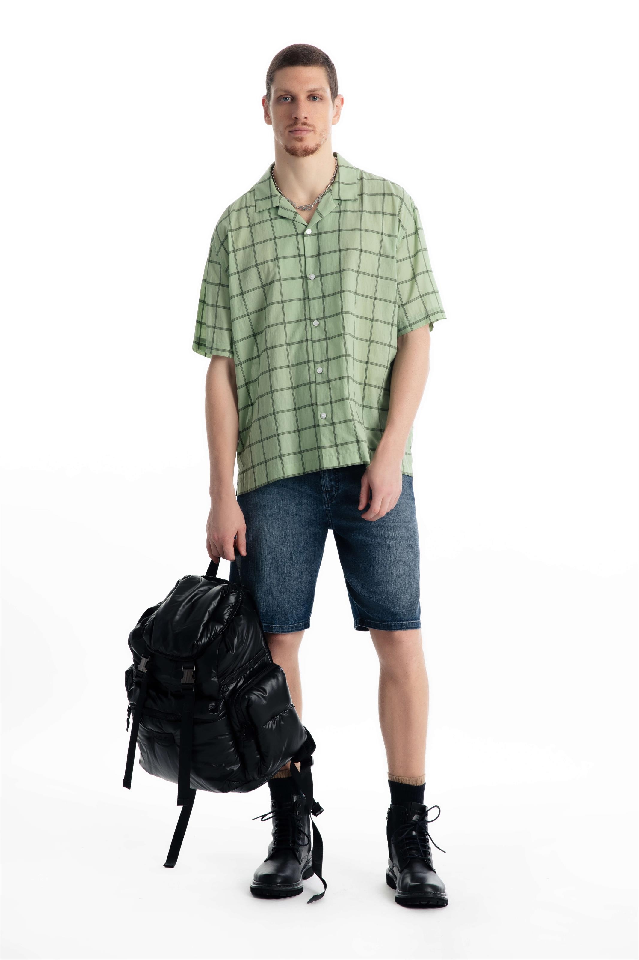 Camisa Xadrez Voil Plaid Overshirt Verde