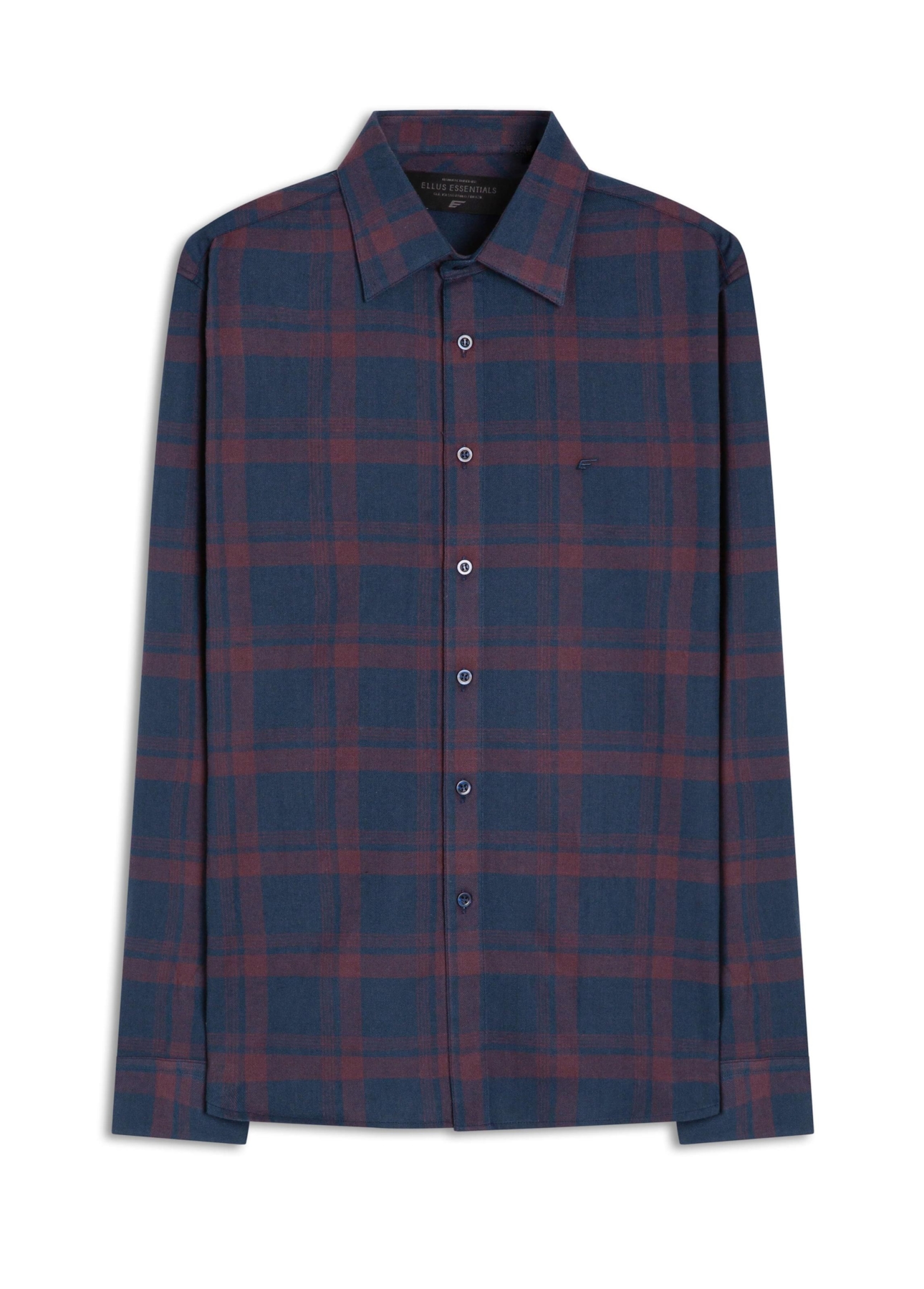 Camisa Xadrez Wool Touch Blas Plaid Classic Bordeaux