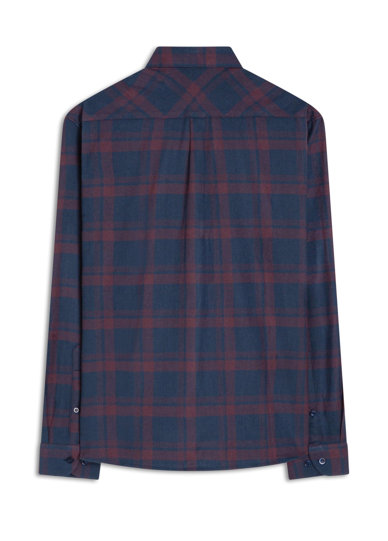 Camisa Xadrez Wool Touch Blas Plaid Classic Bordeaux