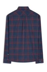Camisa Xadrez Wool Touch Blas Plaid Classic Bordeaux