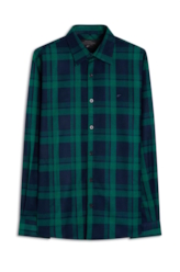 Camisa Xadrez Wool Touch Blas Plaid Classic Verde Escuro