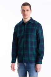 Camisa Xadrez Wool Touch Blas Plaid Classic Verde Escuro