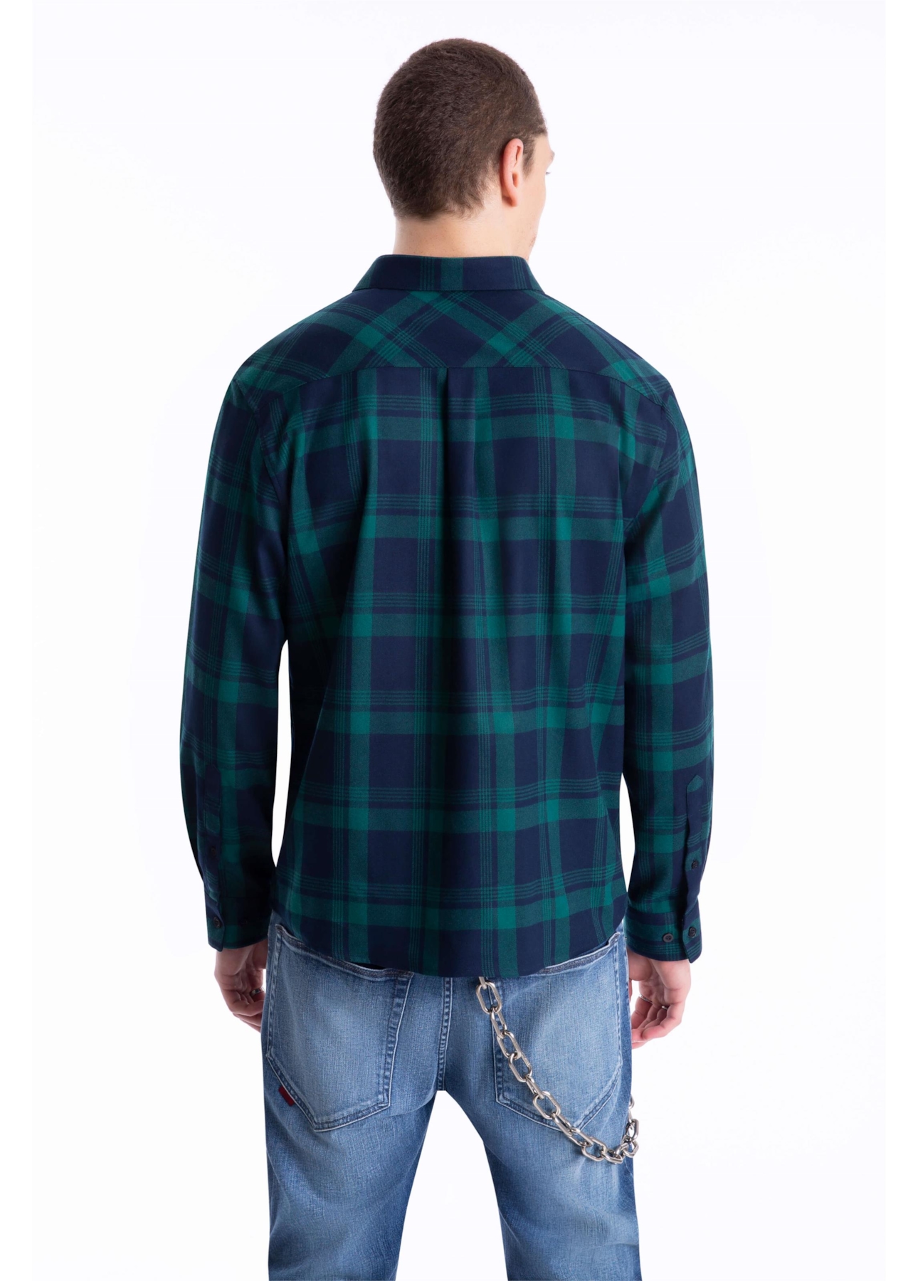 Camisa Xadrez Wool Touch Blas Plaid Classic Verde Escuro