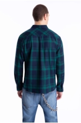 Camisa Xadrez Wool Touch Blas Plaid Classic Verde Escuro