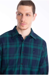 Camisa Xadrez Wool Touch Blas Plaid Classic Verde Escuro