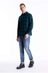 Camisa Xadrez Wool Touch Blas Plaid Classic Verde Escuro