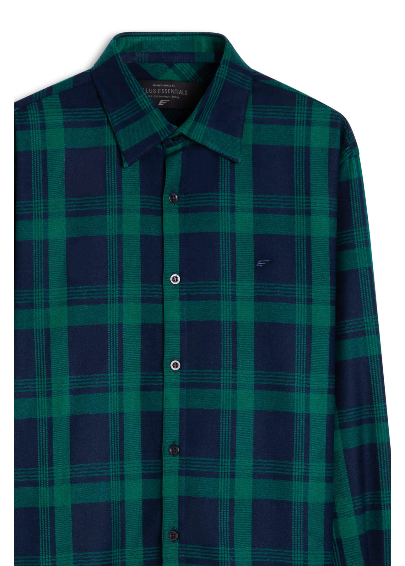 Camisa Xadrez Wool Touch Blas Plaid Classic Verde Escuro