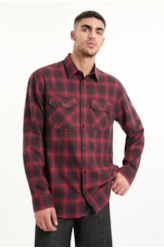 Camisa Xadrez Wool Touch Denmark Loose Cereja