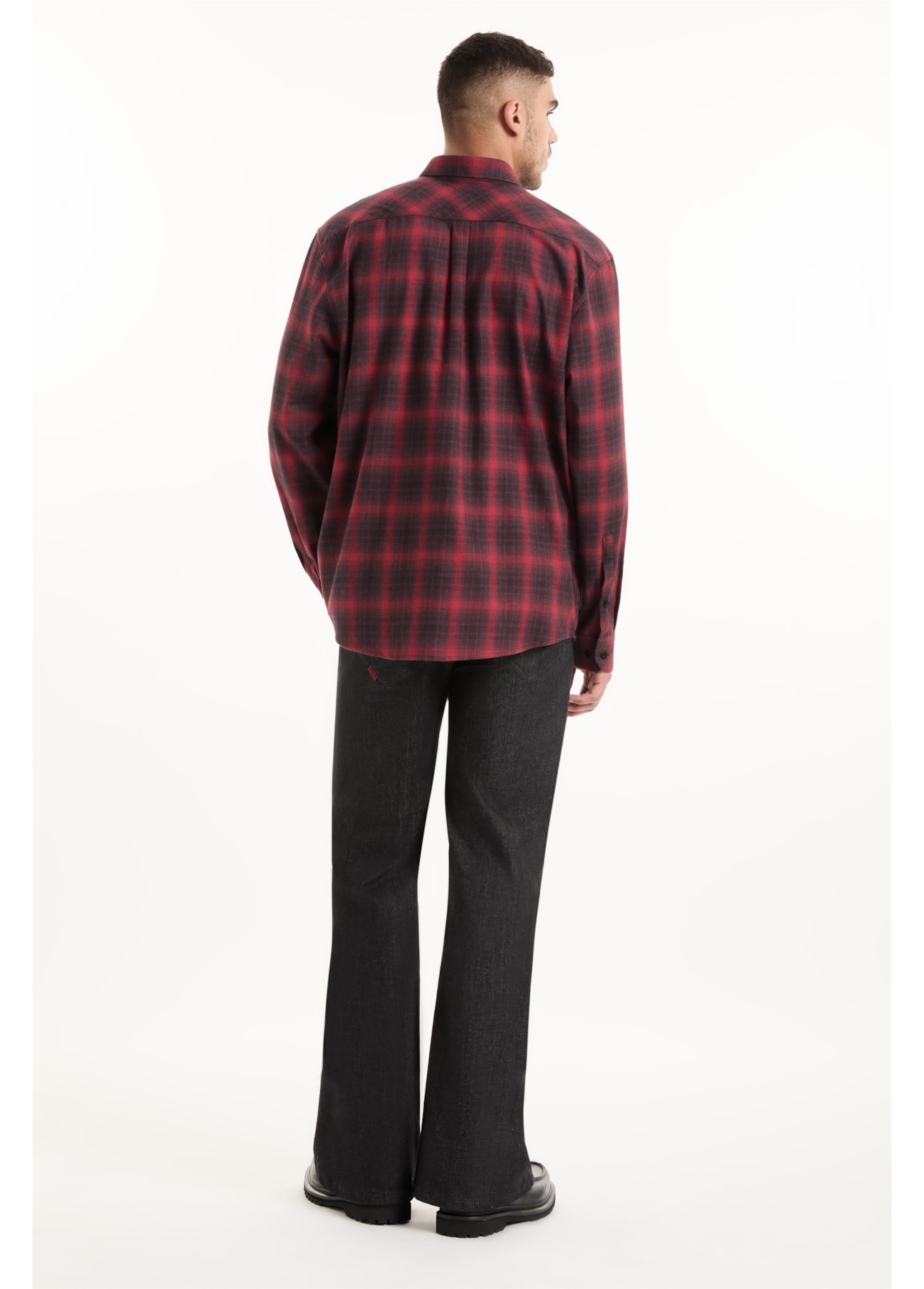 Camisa Xadrez Wool Touch Denmark Loose Cereja