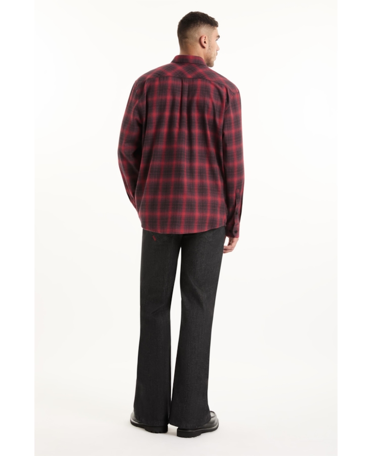 Camisa Xadrez Wool Touch Denmark Loose Cereja