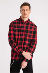Camisa Xadrez Wool Touch Difusion Plaid Vermelho