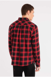 Camisa Xadrez Wool Touch Difusion Plaid Vermelho