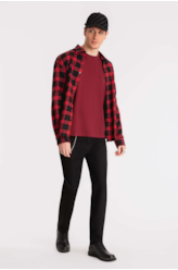 Camisa Xadrez Wool Touch Difusion Plaid Vermelho