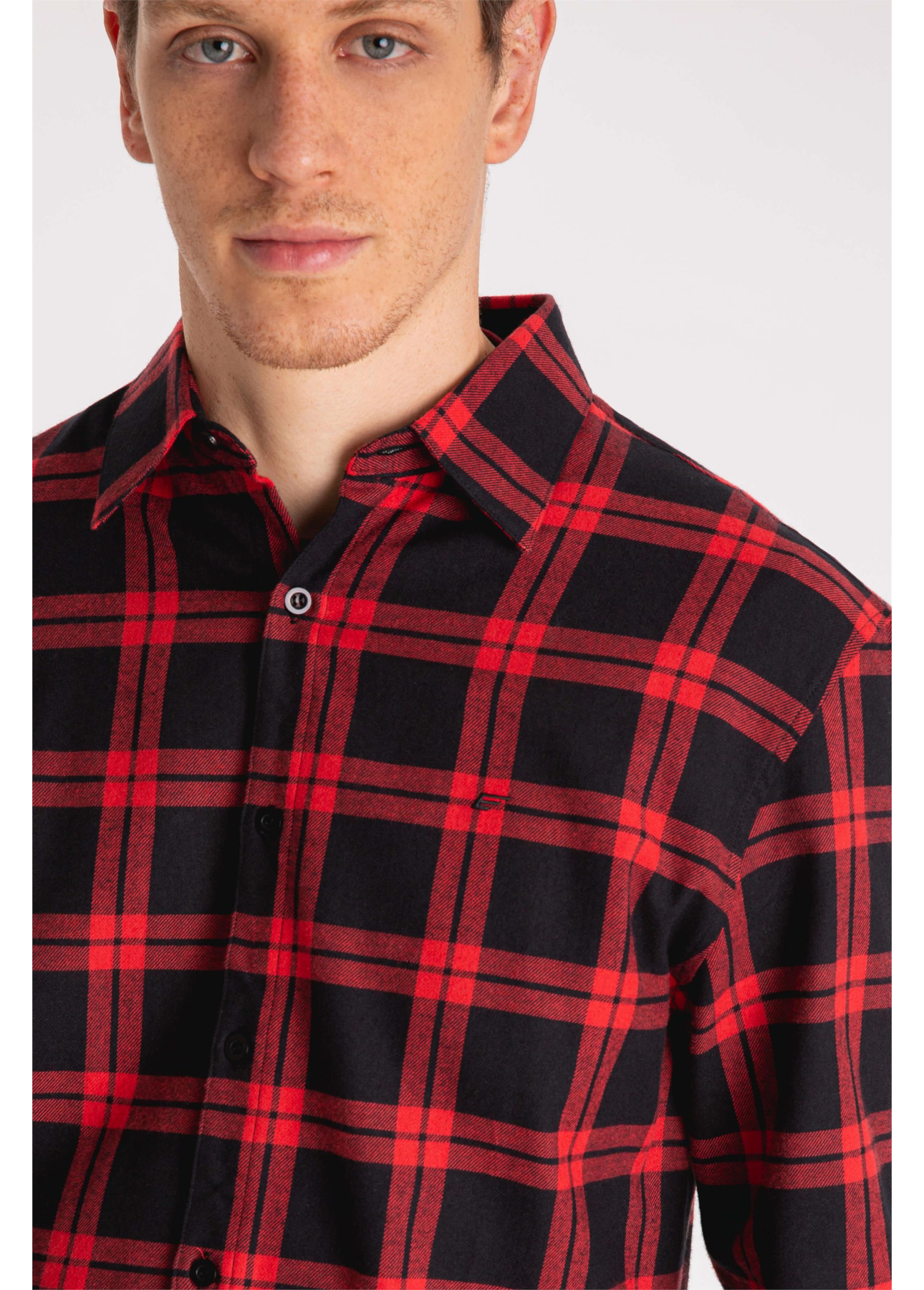 Camisa Xadrez Wool Touch Difusion Plaid Vermelho