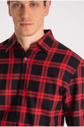 Camisa Xadrez Wool Touch Difusion Plaid Vermelho