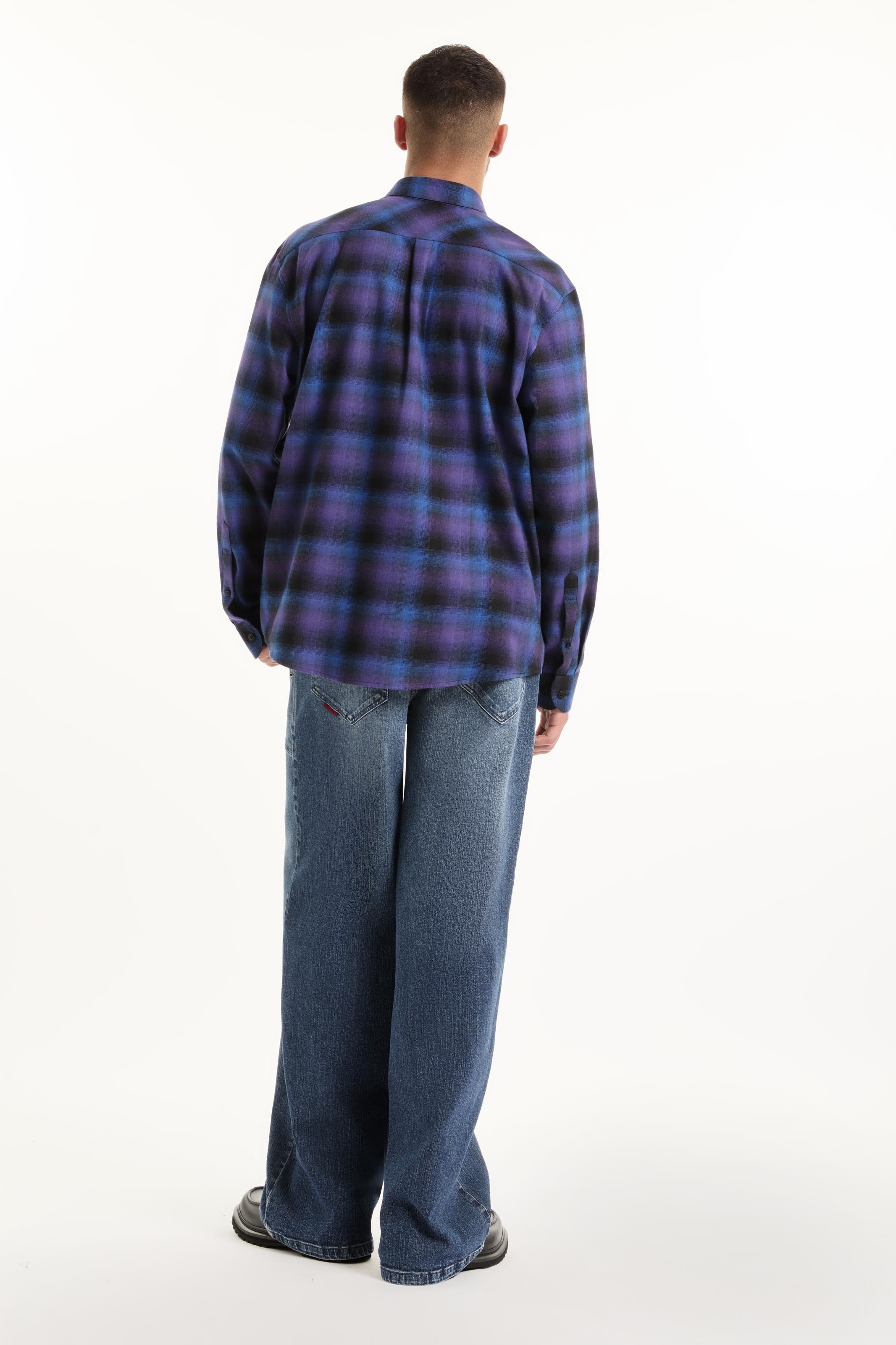 Camisa Xadrez Wool Touch Estonia Loose Irish Azul