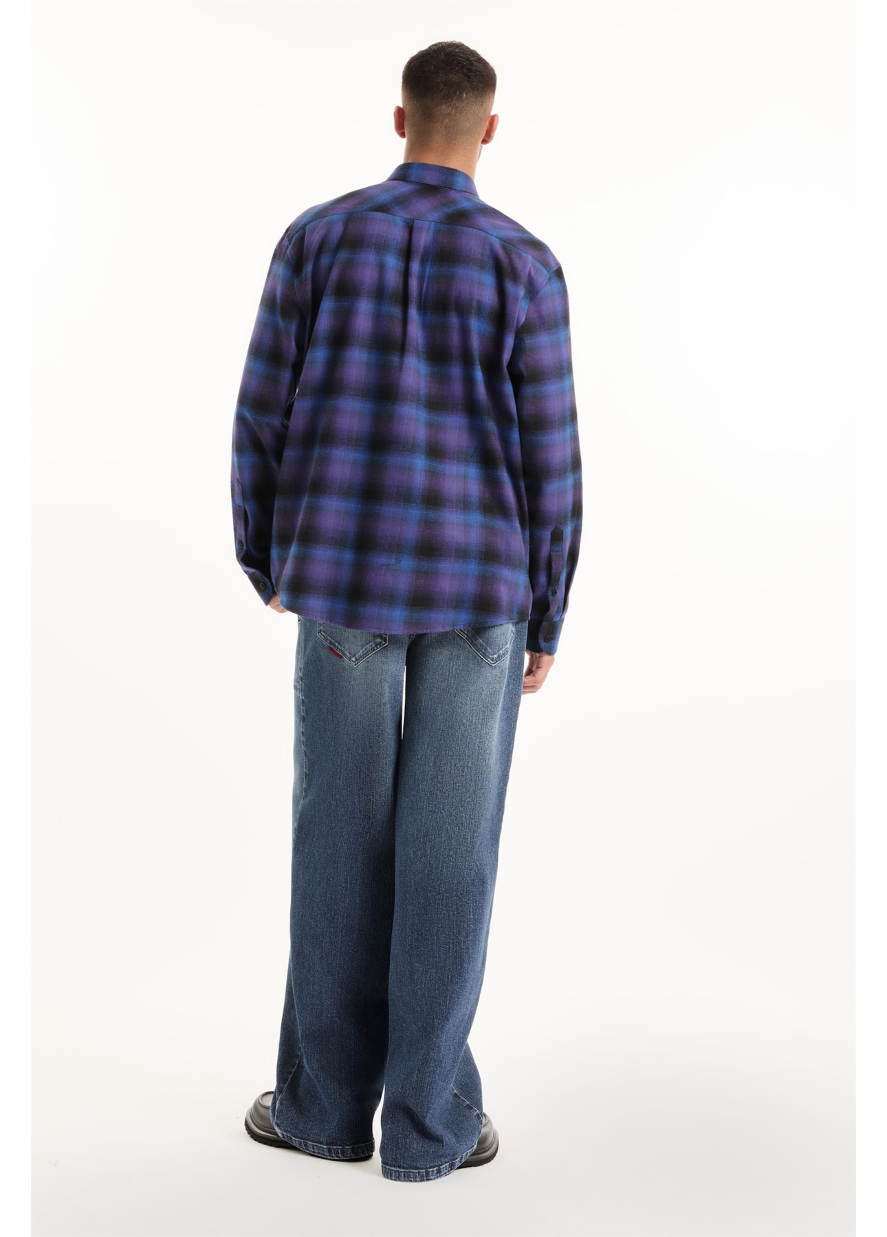Camisa Xadrez Wool Touch Estonia Loose Irish Azul