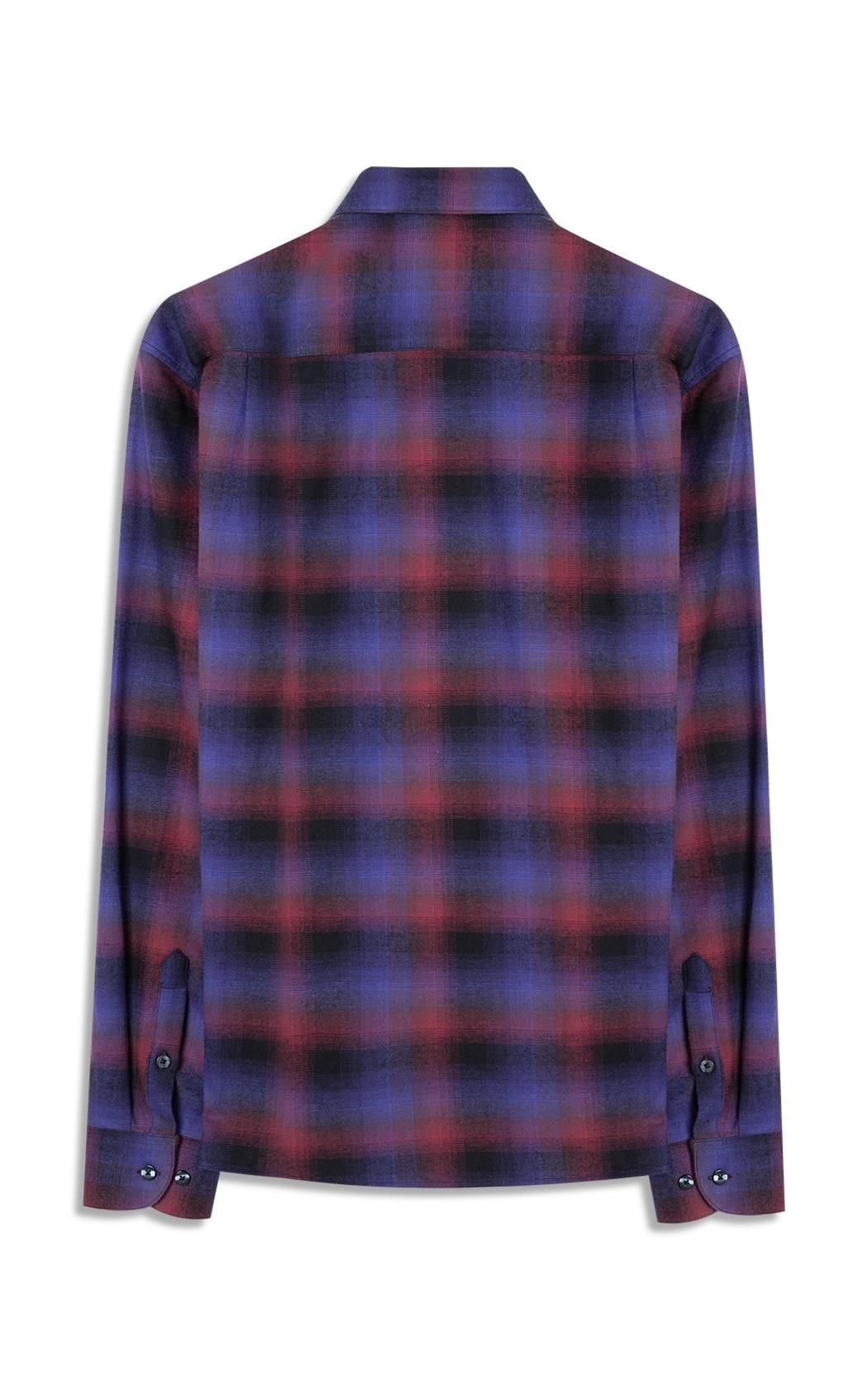 Camisa Xadrez Wool Touch Estonia Xangai Vinho