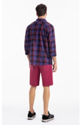 Camisa Xadrez Wool Touch Estonia  Xangai Vinho