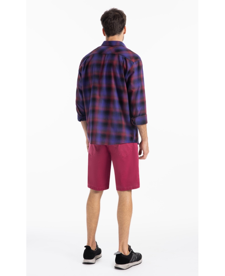 Camisa Xadrez Wool Touch Estonia  Xangai Vinho