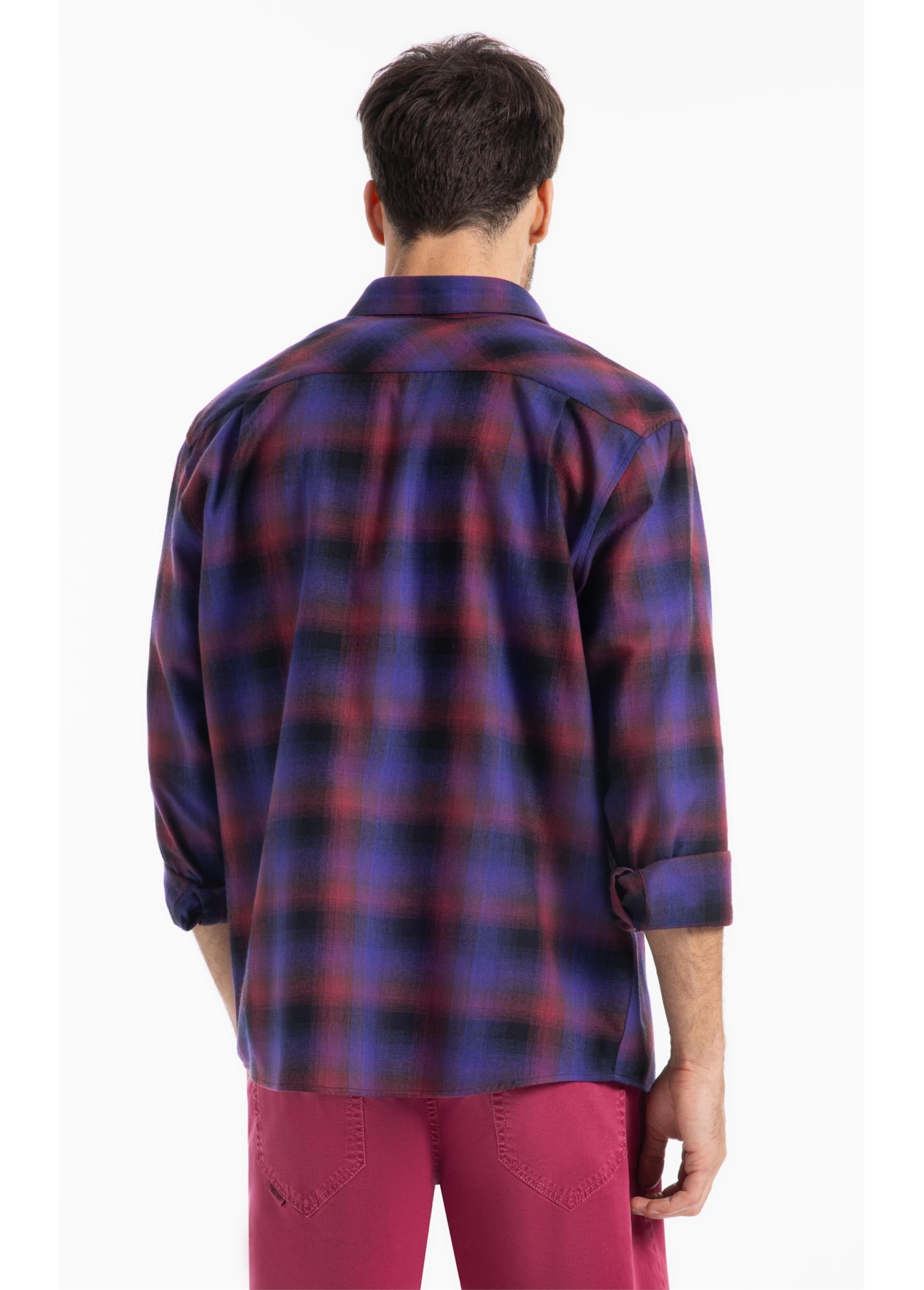 Camisa Xadrez Wool Touch Estonia  Xangai Vinho