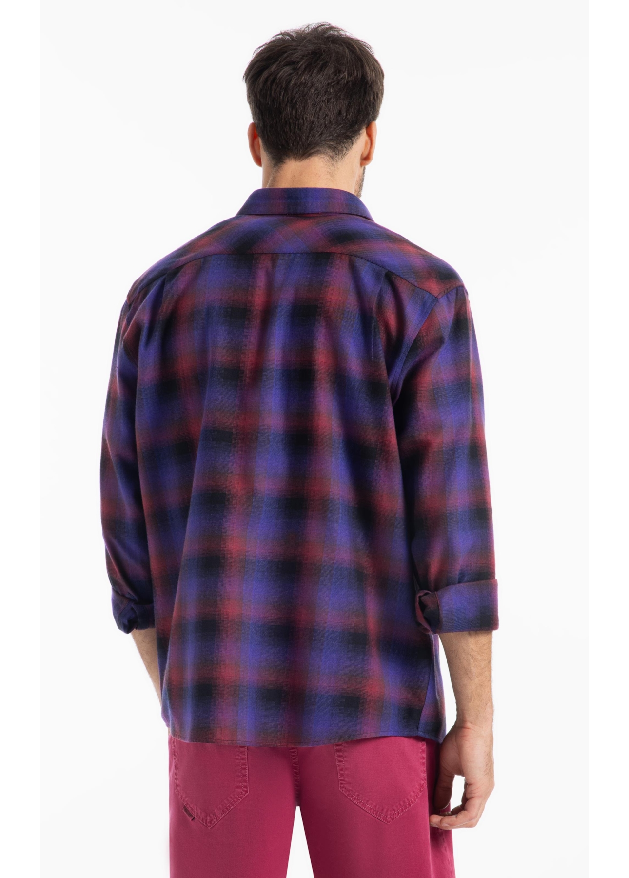 Camisa Xadrez Wool Touch Estonia  Xangai Vinho