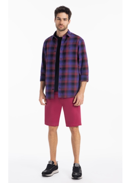 Camisa Xadrez Wool Touch Estonia  Xangai Vinho