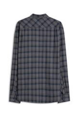 Camisa Xadrez Wool Touch Frost Loose Xangai Grafite