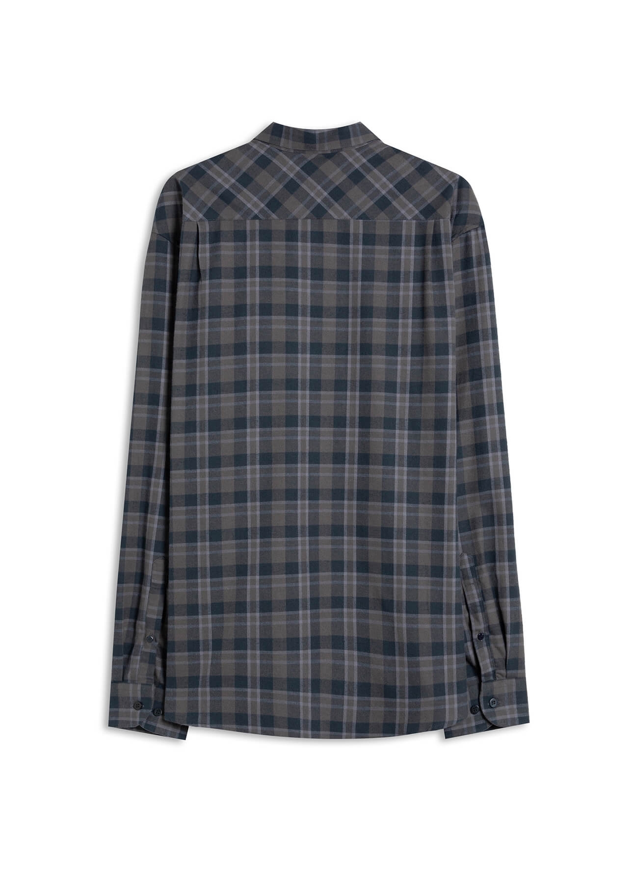 Camisa Xadrez Wool Touch Frost Loose Xangai Grafite