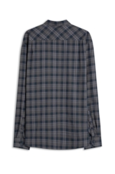 Camisa Xadrez Wool Touch Frost Loose Xangai Grafite