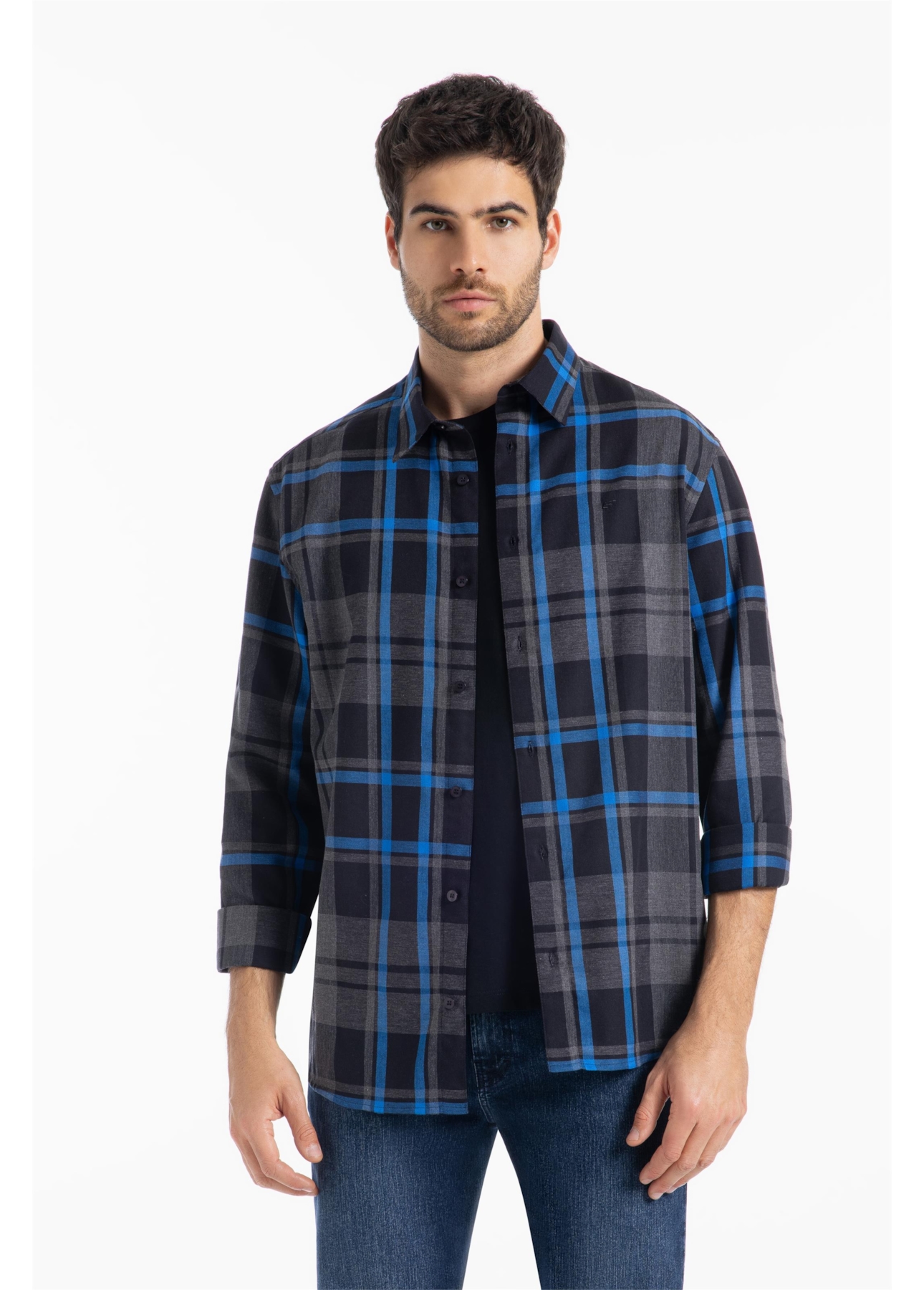 Camisa Xadrez Wool Touch Groove Irish Royal