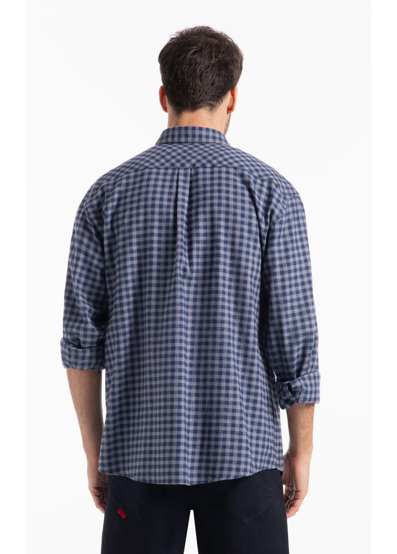 Camisa Xadrez Wool Touch Hunter Loose Xangai Grafite