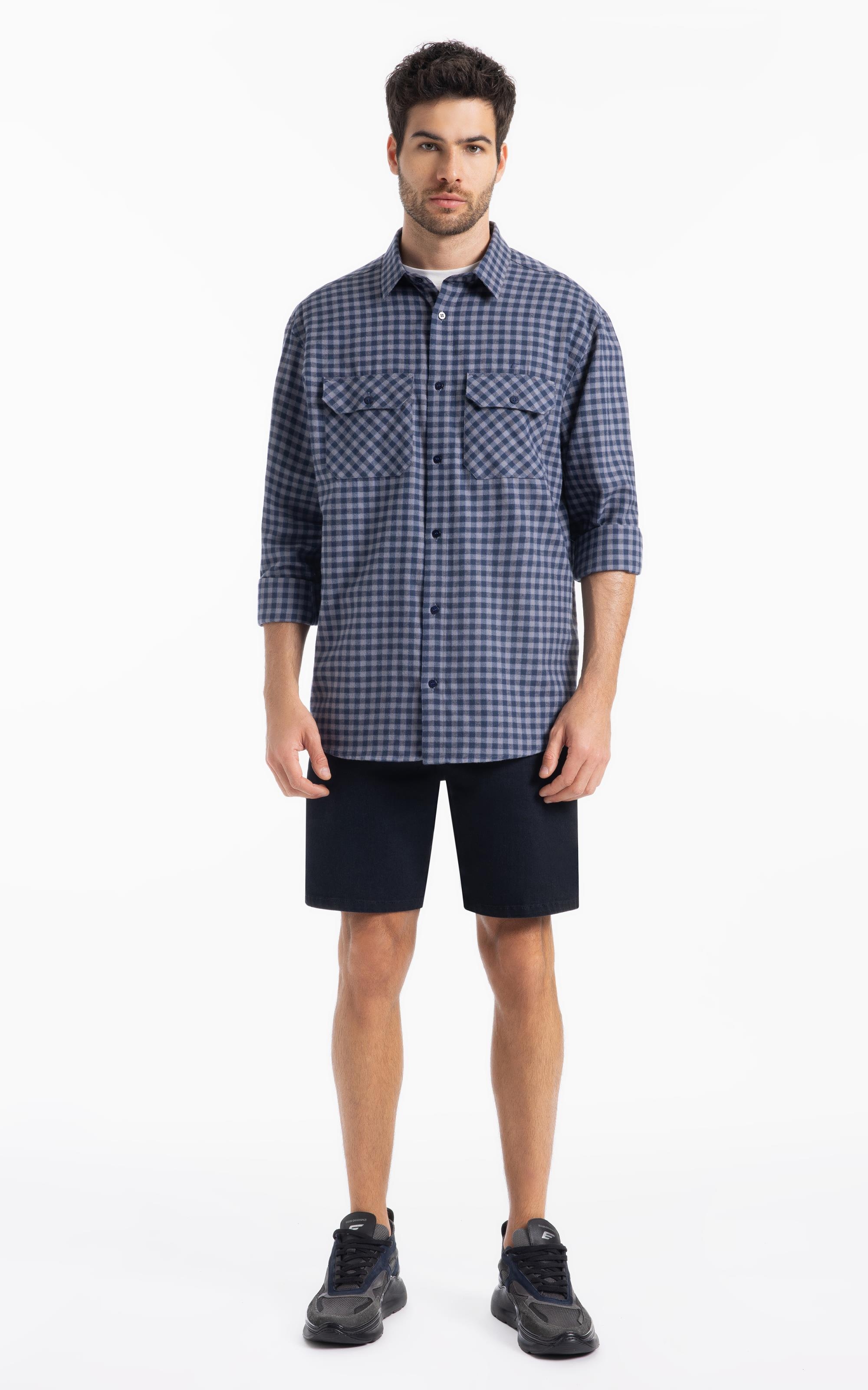洋楽 536 Camisa Xadrez Wool Touch Norway Xangai Marinho