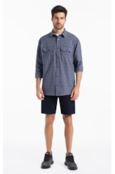 Camisa Xadrez Wool Touch Hunter Loose Xangai Grafite