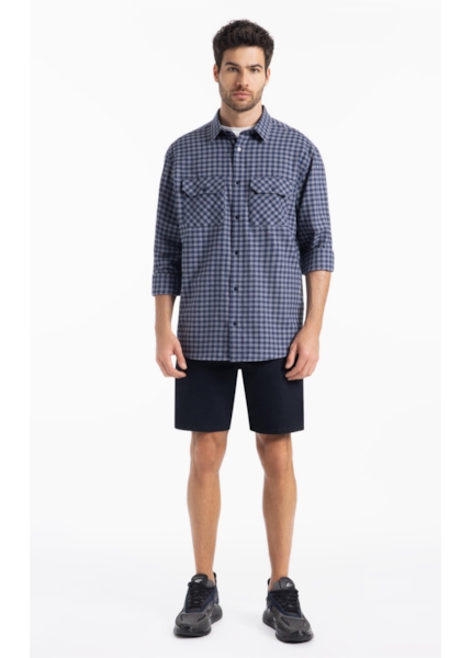 Camisa Xadrez Wool Touch Hunter Loose Xangai Grafite